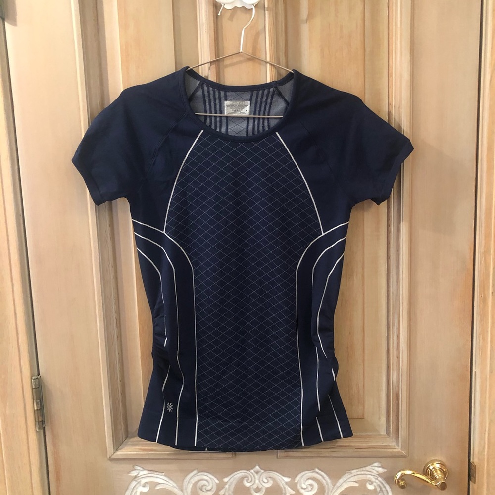 Athleta Active T-Shirt - Navy Blue with Rouching